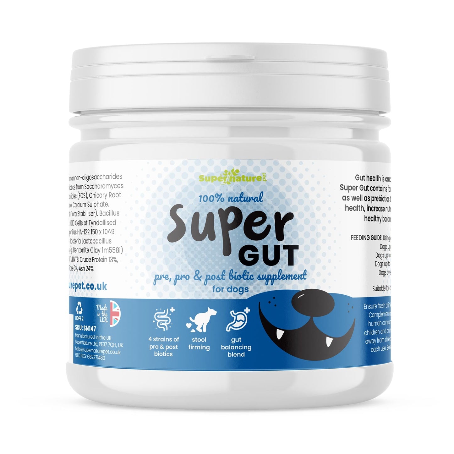 Supernature Super Gut Pre, Pro & Post Biotic Supplement for Dogs