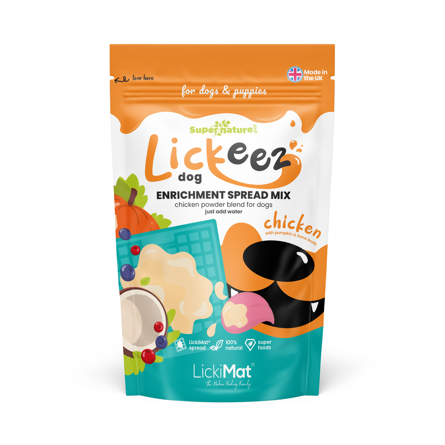 Supernature X LickiMat® Chicken Lickeez For Dogs 100g