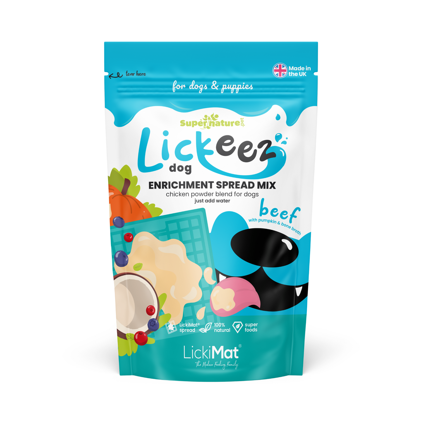 Supernature X LickiMat® Beef Lickeez For Dogs 100g