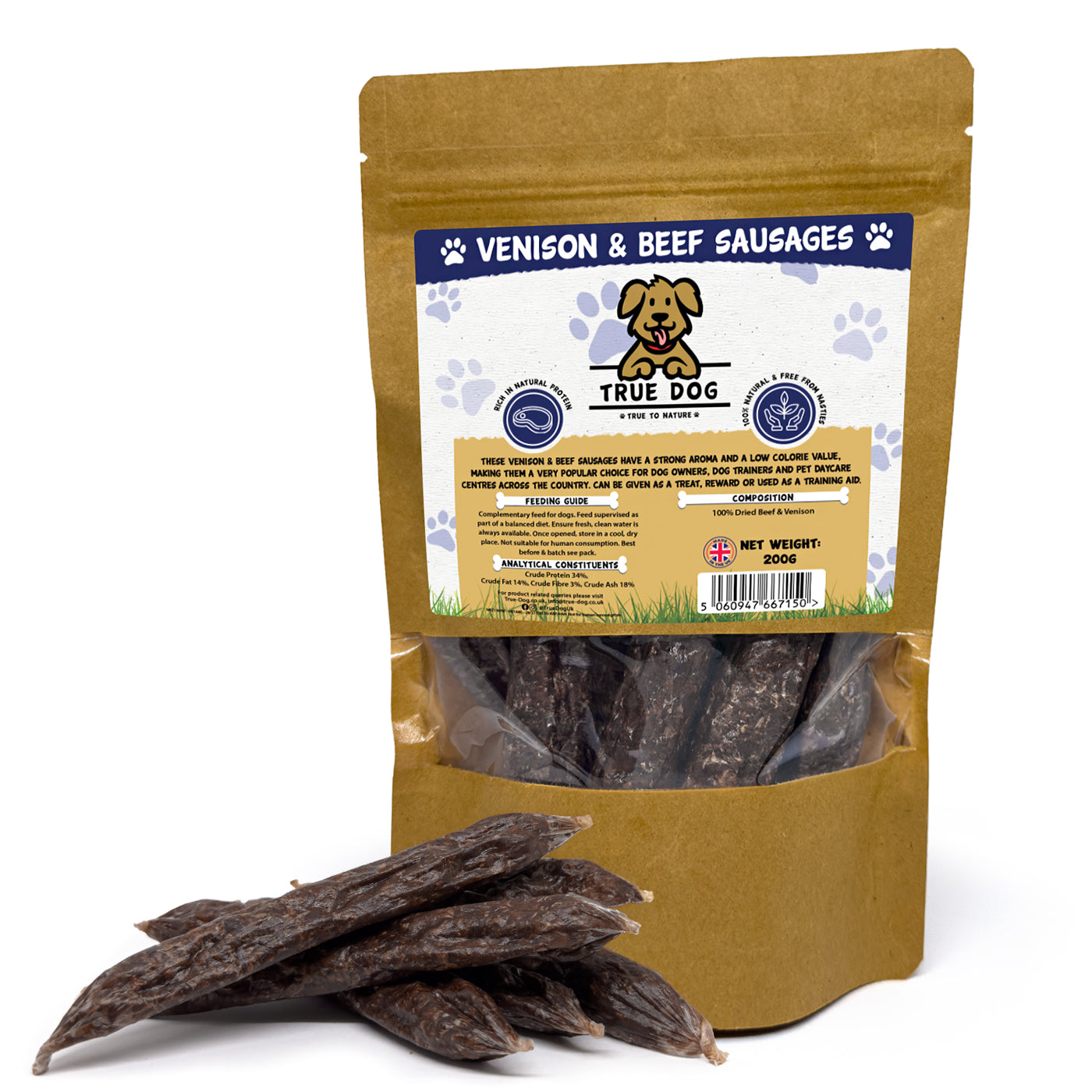 Venison & Beef Sausages - 100g